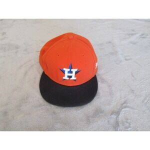 Houston Astros New Era 59FIFTY Fitted Hat Orange Black Size 7 3/8 MLB Baseball